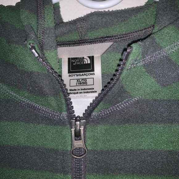 North face green and gray zip up sweater - Picture 2 of 6